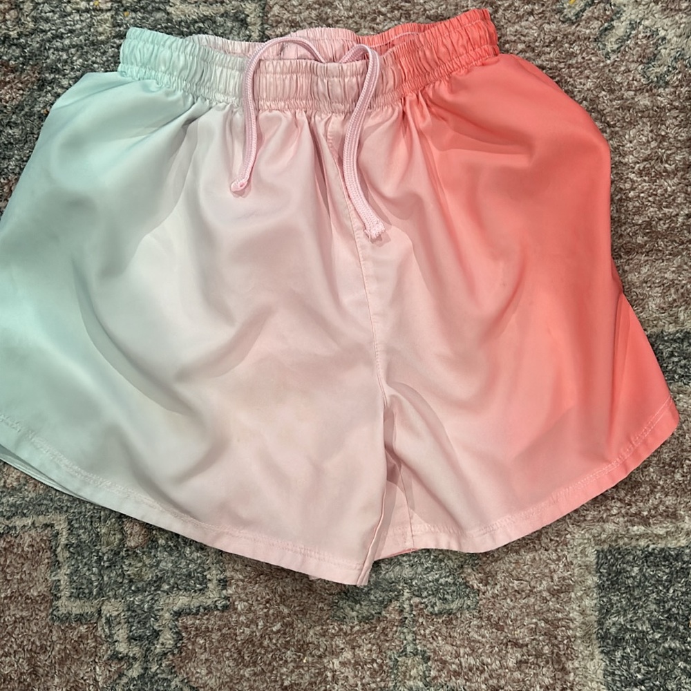 adidas Kids Gradient Pink and White Shorts